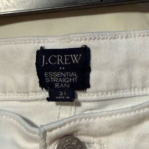 J. Crew White Essential Straight Jeans - Clean Denim